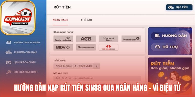 Thanh toán tại Sin88 nhanh chóng an toàn tiện lợi