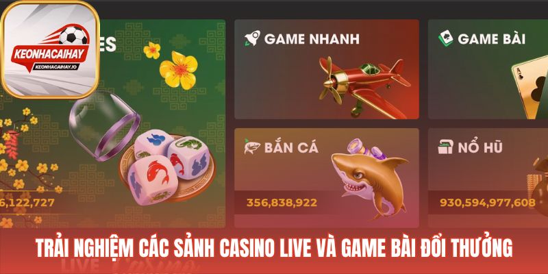 Sảnh casino trực tuyến và game bài đổi thưởng UK88